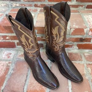 Justin Mens Lizard Boots 9EEE